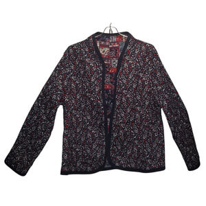 Vintage Reversible Quilted Paisley Floral Boho Jacket M Handmade Cotton Cardigan